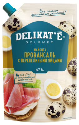 Майонез DELIKAT'E «Провансаль с перепелиными яйцами» Майонез DELIKAT'E «Провансаль с перепелиными яйцами»